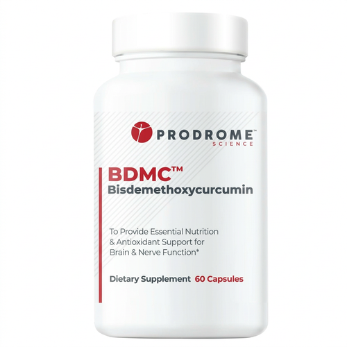 BDMC curcumin bottle centered on a white background