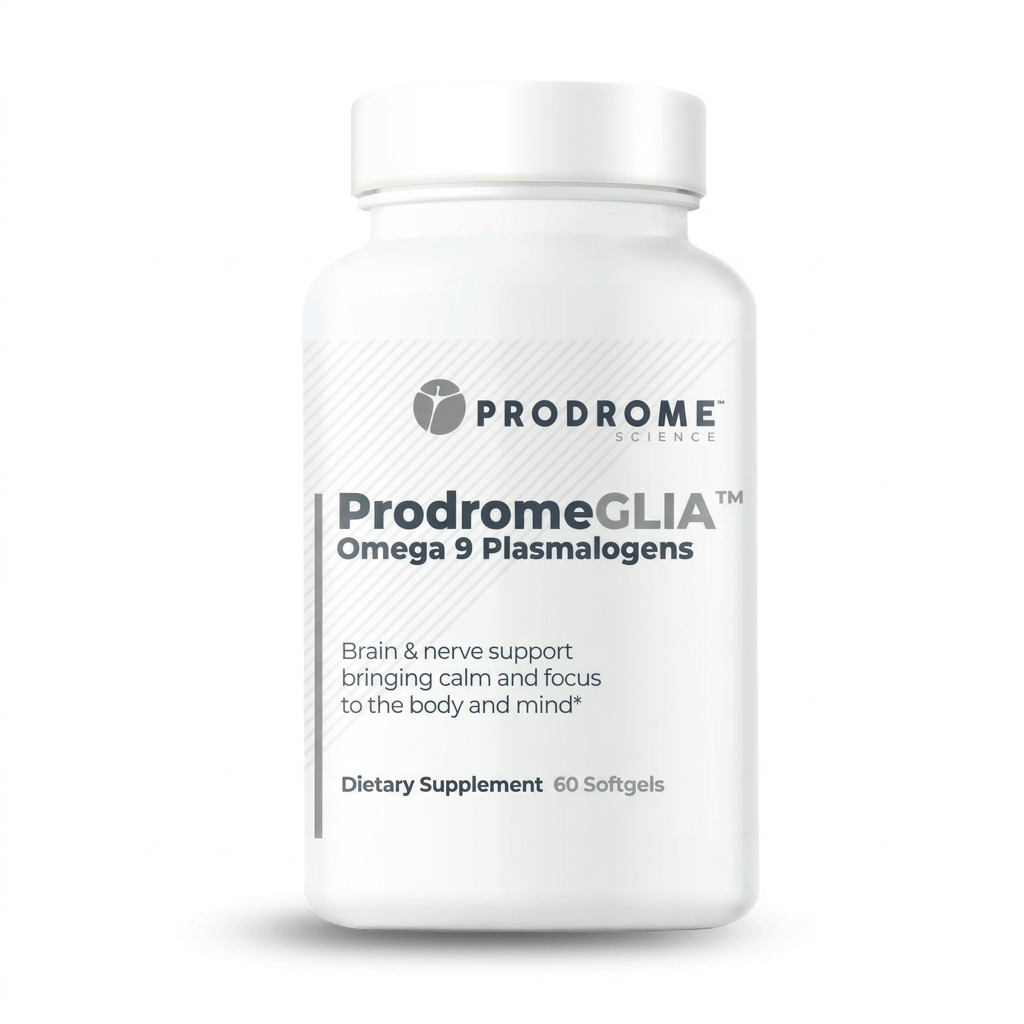 Prodrome Glia 60 softgels bottle centered on a square white background