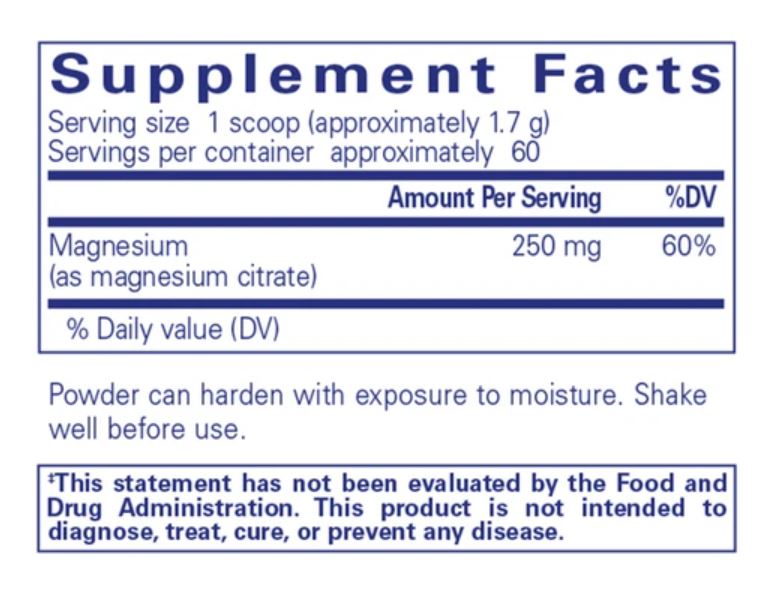 Magnesium citrate powder